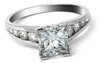 Gold Diamond Engagement Ring with Sidestones