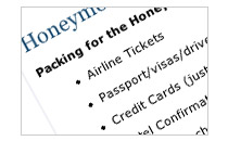 Honeymoon Check List