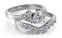 Diamond Rings with Matching Wedding Rings