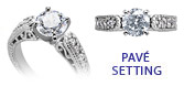 Engagement ring Pave Setting