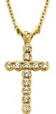 14k Yellow Gold Diamond Cross Necklace (.11 ct. tw.)