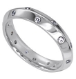 14K White Gold 4 mm Knife Edge Wedding Band with Flush Set Diamonds (.24 ct. tw.)                                                                                                                                                