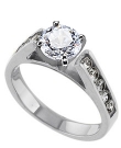 Palladium Cathedral Style Engagement Ring with Bead Set Diamonds (.50 ct. tw.)