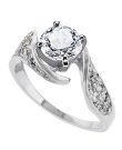 Palladium Woman's Engagement Ring with Unique Swirl Design and Pave Set Diamond Side Stones (.40 ct. tw.)