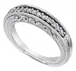 Palladium 2.5 mm Filigree Wedding Band with Pave Set Diamonds(.22 ct.tw.)