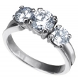 Platinum Round Three Stone Ring