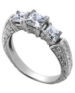 Platinum Princess Three Stone Ring