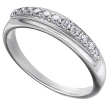 Platinum 4 mm Half Round Tapered Woman's Band with 11 Channel Set Diamonds (.25 ct. tw.)