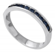 Platinum 3 mm Ring with Eleven Channel Set Blue Sapphires                                                                                                                                                                        
