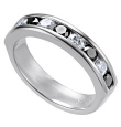 Palladium Black Tie Diamond Ring with Black and White Diamonds                                                                                                                                                                   