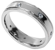 Palladium EZfit Milgrain Men's Wedding Band with Diamonds (.14 ct. tw.)