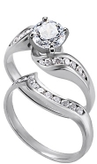 Palladium Diamond Twisty Ring with Matching Diamond Band (.50 ct. tw.)