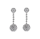 Sterling Silver Dangle Disco Ball Earrings with Cubic Zirconias                                                                                                                                                                  