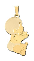 14K Yellow Gold Baby Boy Charm - 