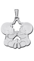 Sterling Silver Two Baby Boys Charm - 