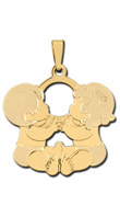 14K Yellow Gold Baby Boy and Girl Charm - 