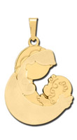 14K Yellow Gold Mother and Daughter Charm - 