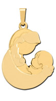 14K Yellow Gold Mother and Son Charm - 