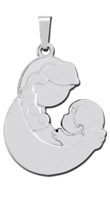 Sterling Silver Mother and Son Charm - 