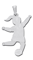 Sterling Silver Girl Soccer Player Charm - 