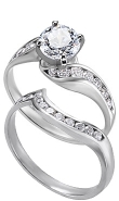 Palladium Diamond Twisty Ring with Matching Diamond Band (.75 ct. tw.)                                                                                                                                                           