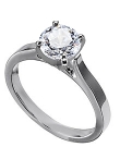 Palladium Cathedral Style Flat Edge Engagement Ring                                                                                                                                                                              