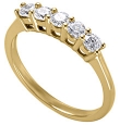 14K Yellow Gold Diamond Ring with 5 Prong Set Diamonds (.5 ct. tw.)