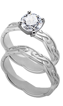 Palladium Wedding Sets Danforth Diamond Palladium 4 Mm Celtic Engagement Ring And Matching Wedding Band