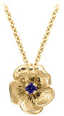 14K Yellow Gold Single Flower Birthstone Pendant with Alexandrite