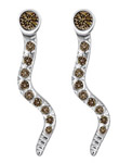 14K White Gold Snake Earrings with Chocolate Diamonds