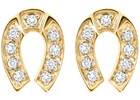 14K Yellow Horseshoe Earrings with Diamonds (.18 ct. tw.)