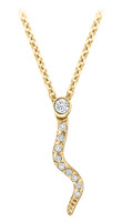 14K Yellow Gold Snake Pendant on Cable Chain