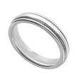 Platinum 4 mm Flat Edge Milgrain Wedding Band