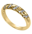 14K Yellow Gold Wedding Band with Bead Set Diamonds (.19 ct. tw.)