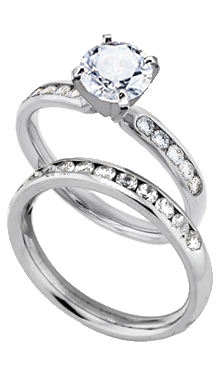 14kt White Gold Channel Set Diamond Wedding Band, B-3890