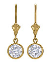 14K Yellow Gold Bezel Diamond Solitaire Earrings (1 Ct. Tw.)