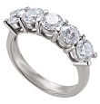 Platinum Diamond Ring with 5 Prong Set Diamonds (2 ct. tw.)