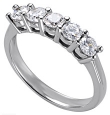 Platinum Diamond Ring with 5 Prong Set Diamonds (.75 ct. tw.)