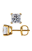 14K Yellow Gold Princess Diamond Stud Earrings (2.00 ct. tw)