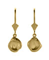 Small 14K Yellow Gold Nugget Dangle Earrings with Leverbacks