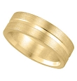 14K Yellow Gold 7mm Flat Comfort Fit Men's Wedding Band with Satin Finish