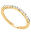 14K Yellow Gold 1.8 mm Contoured Wedding Band with Prong Set Diamonds (.24 ct. tw.)